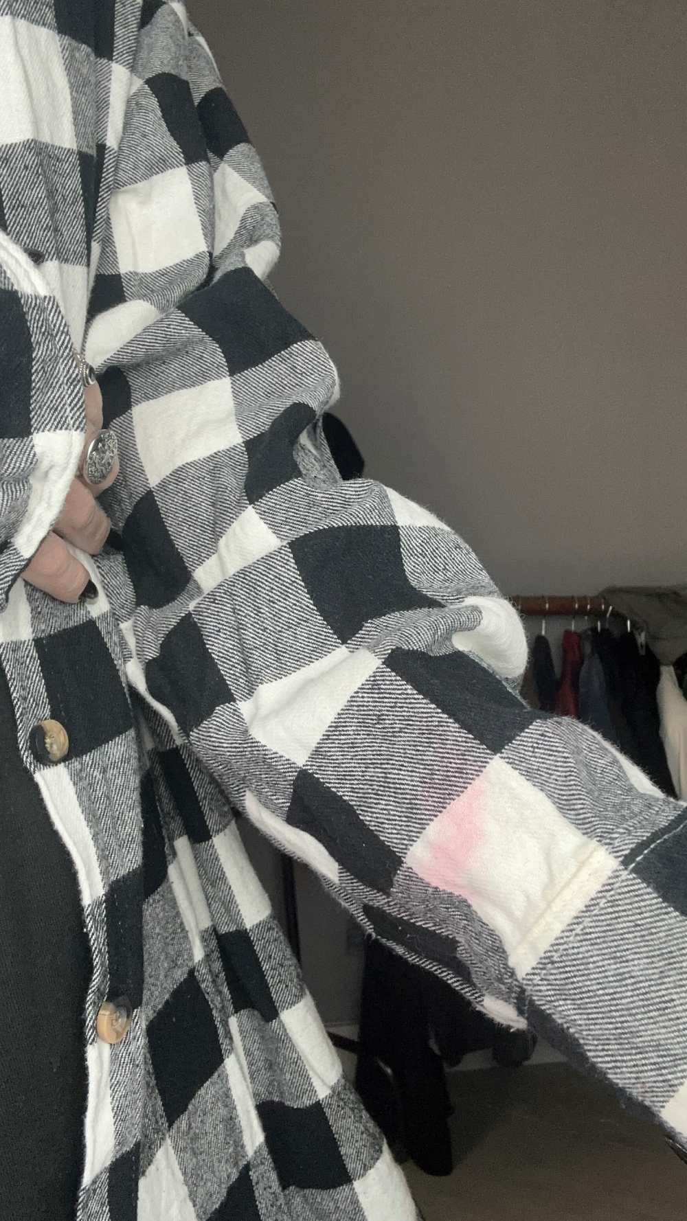 Camicia a quadri bianca e nera