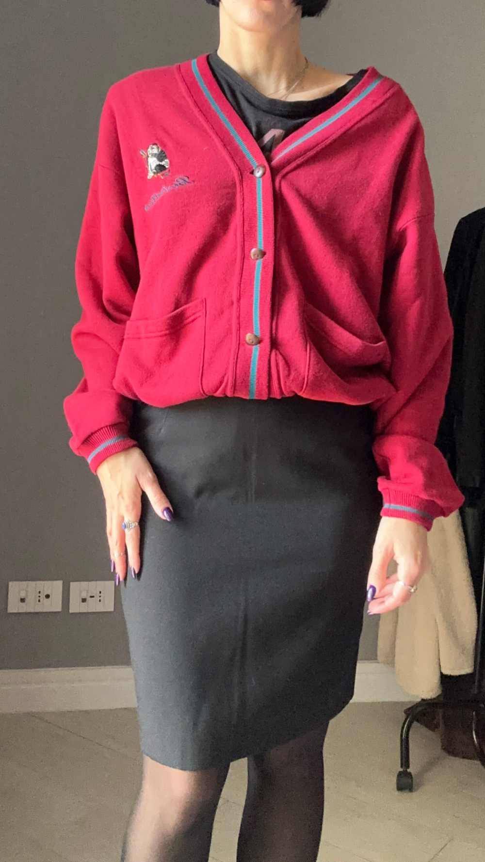 Cardigan felpa rosso