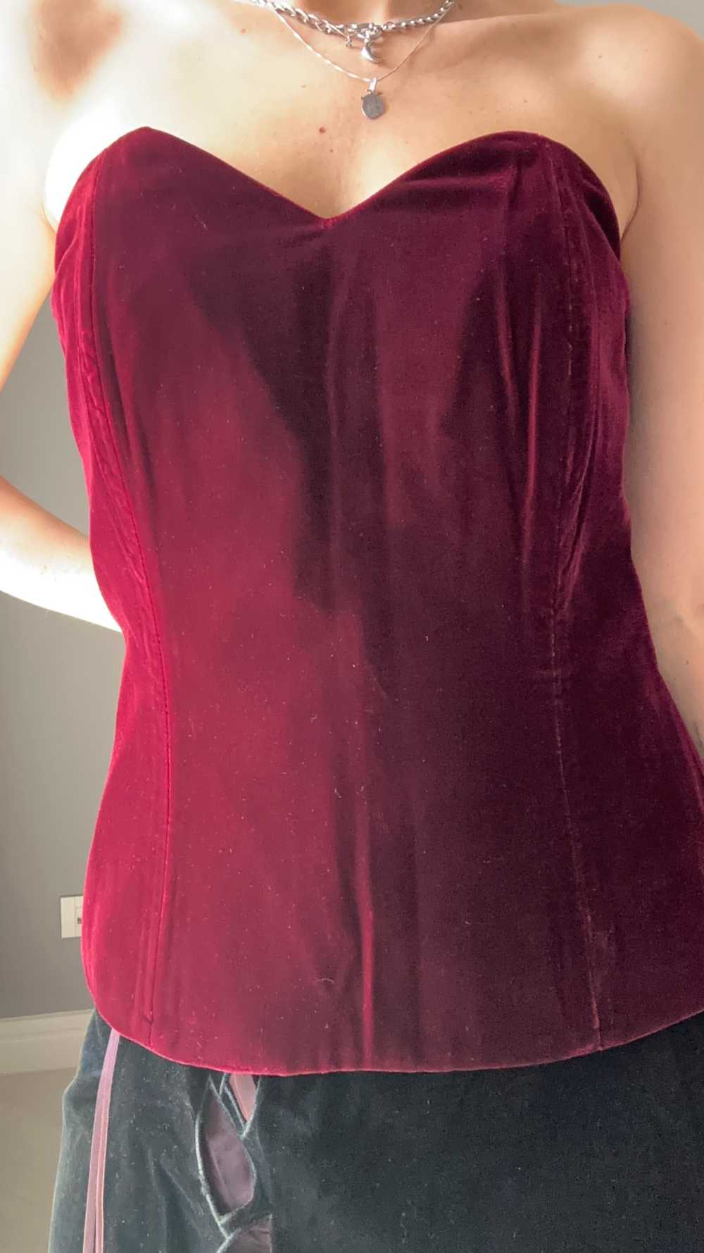 Corpetto borgogna in velluto