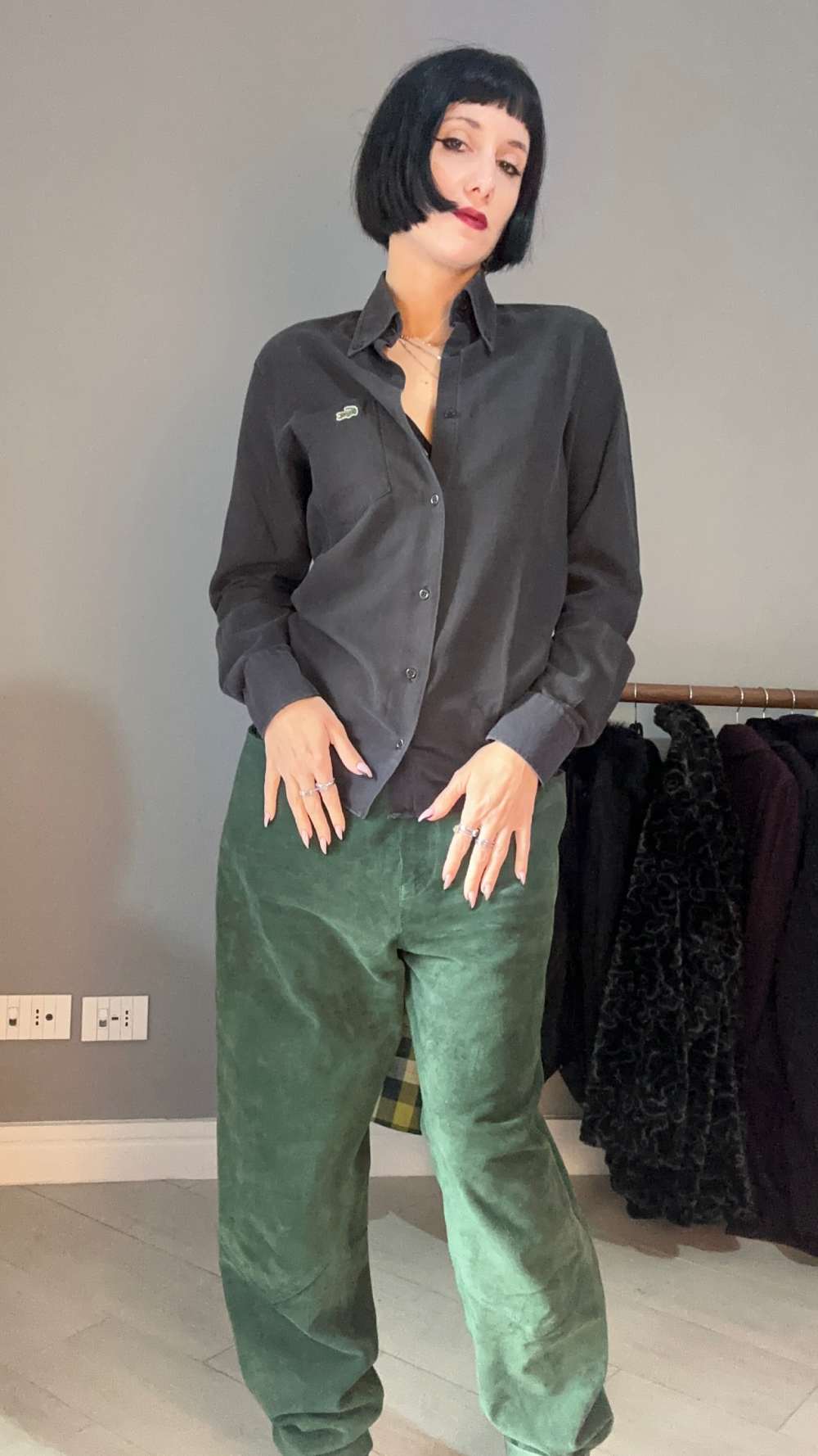 Camicia nera Lacoste