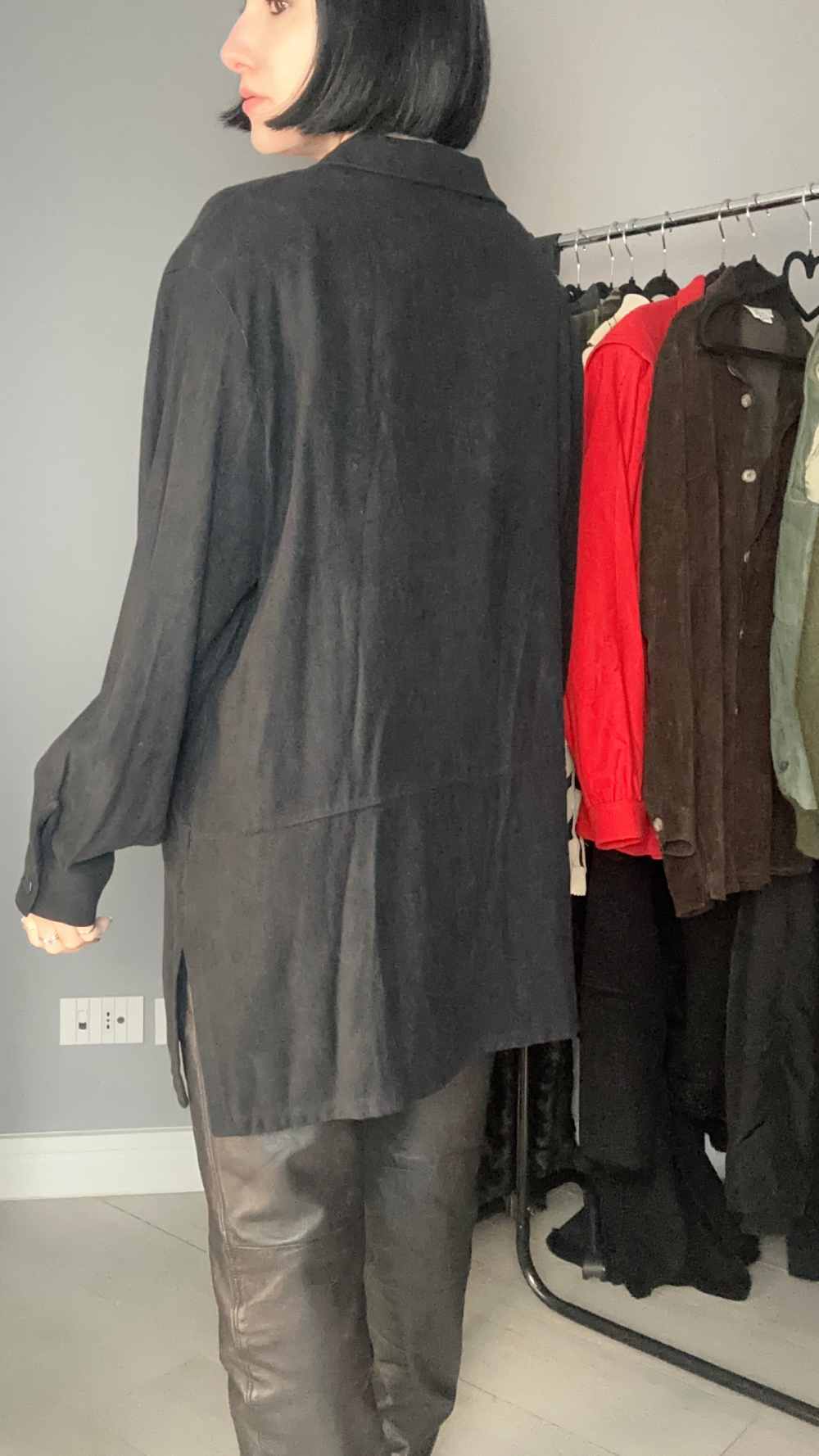 Camicia velluto nera