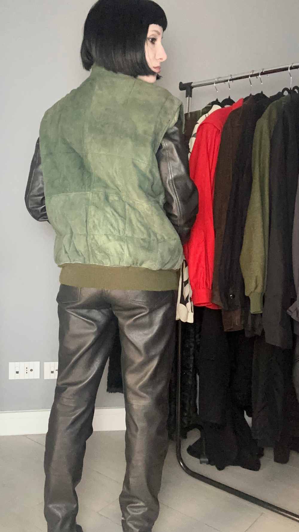 Gilet vera pelle verde