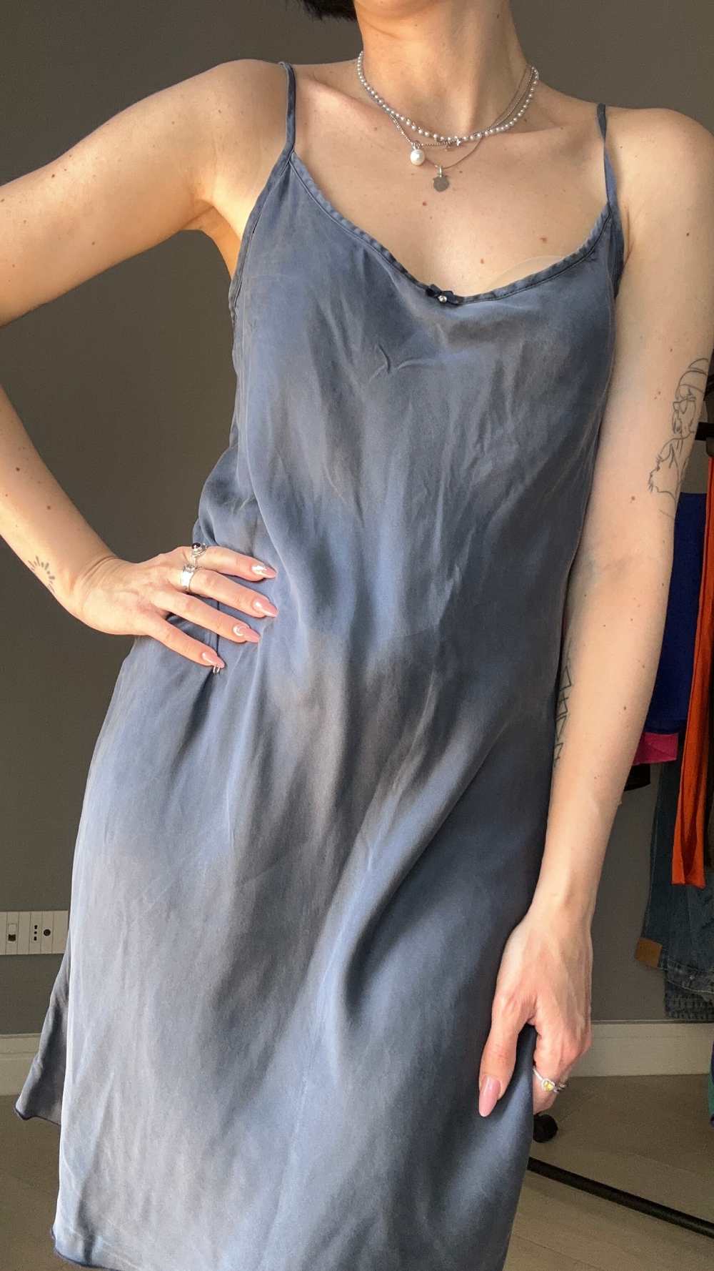Greyblue silk slip dress