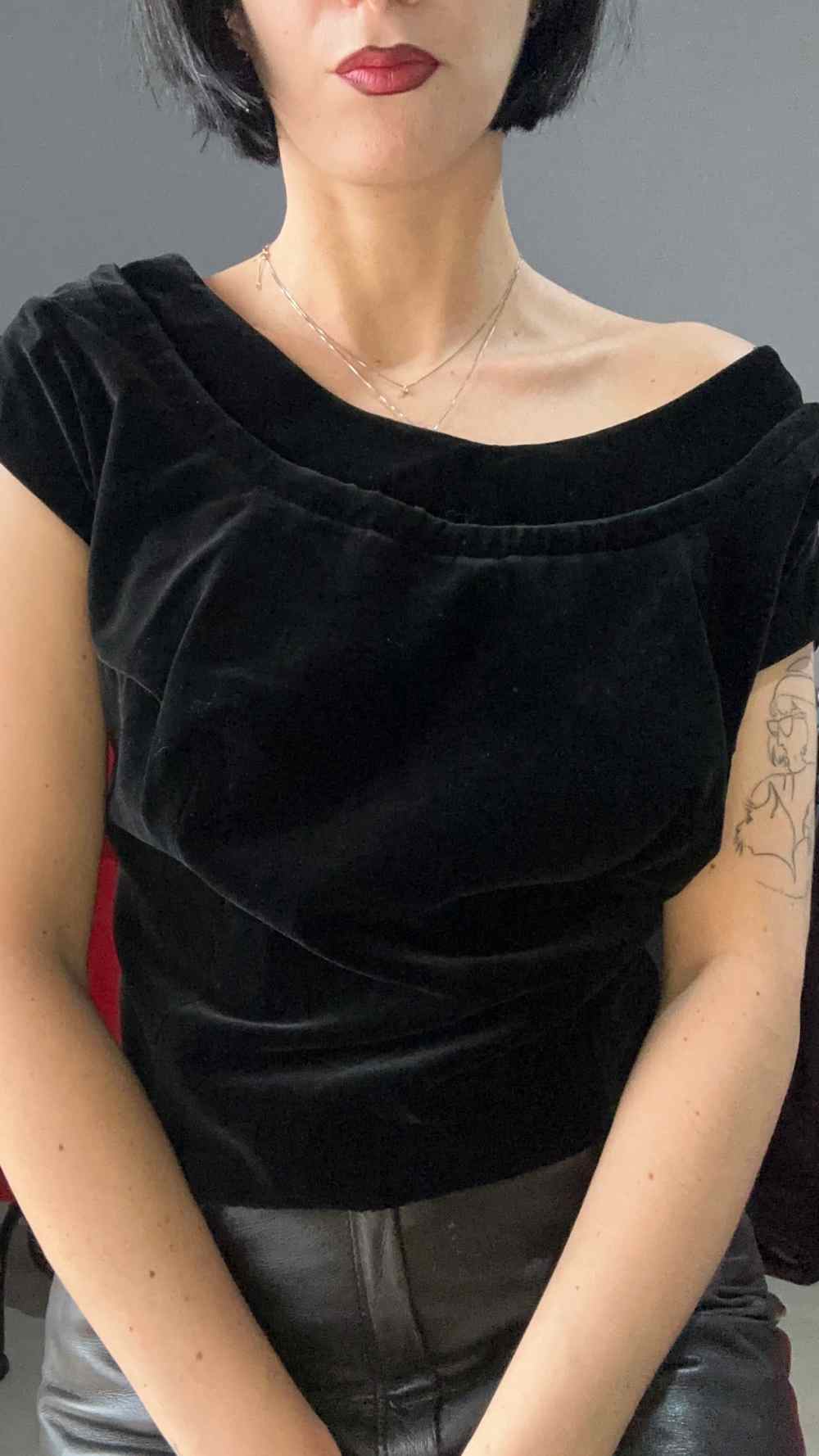 Top sartoriale in velluto