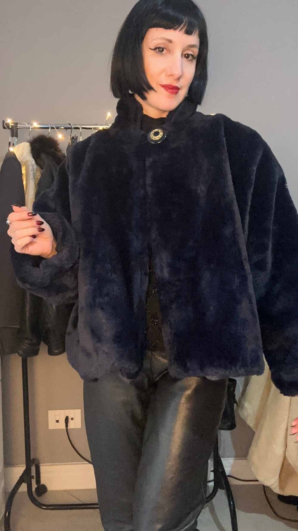 Pelliccia sintetica blu