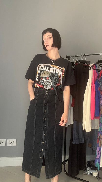 Long denim skirt