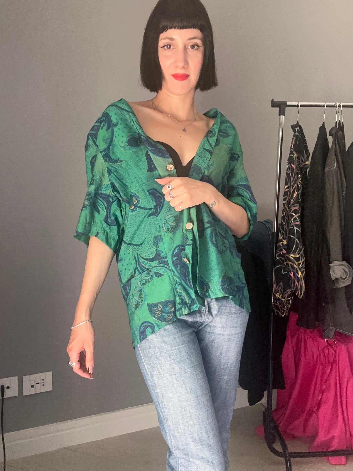 Giacca verde mezza manica