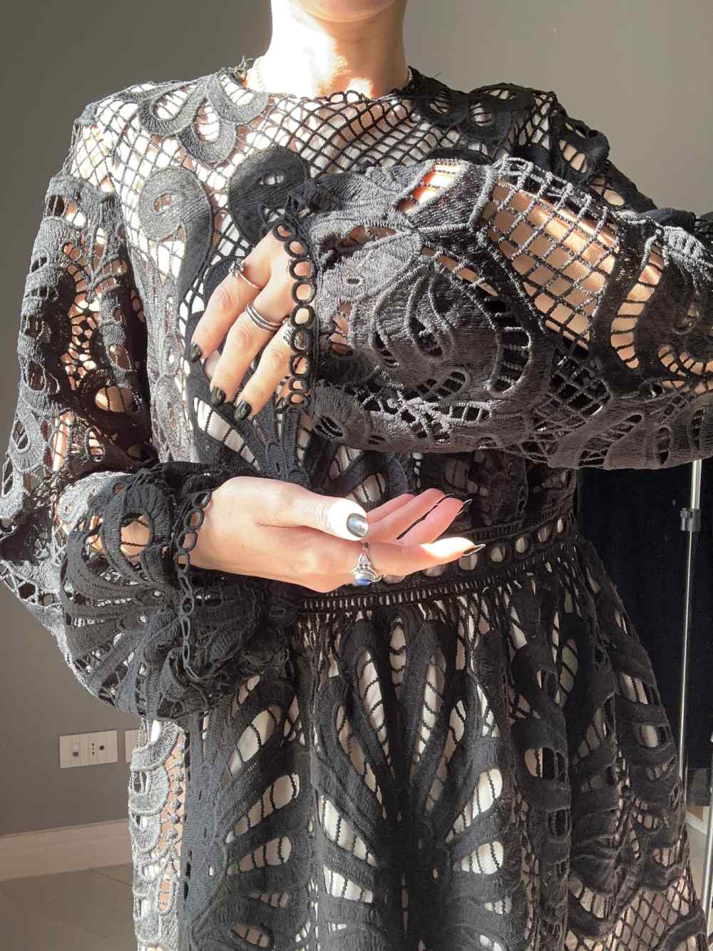 Abito lungo in pizzo