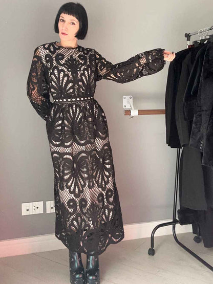 Abito lungo in pizzo