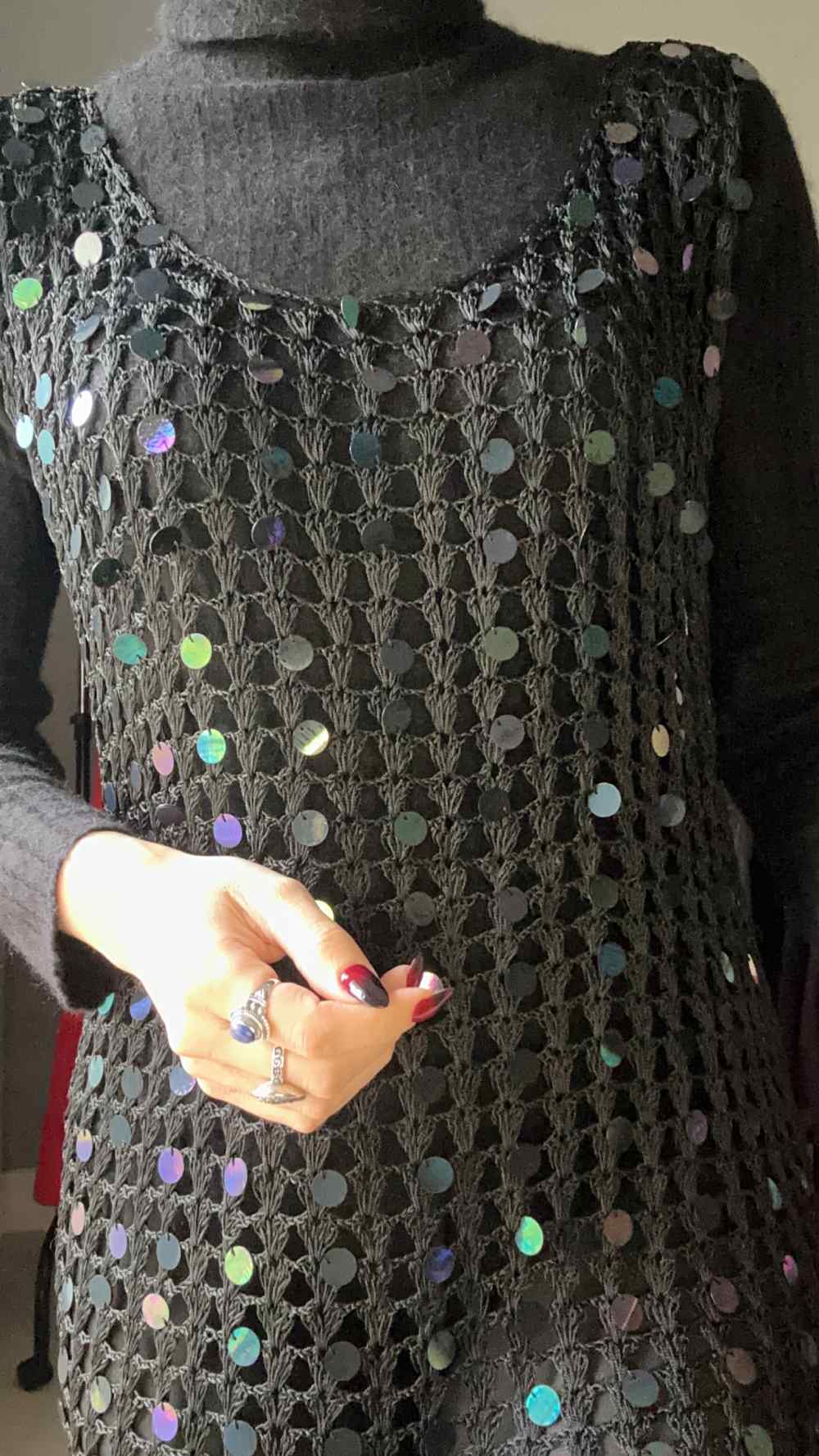 Mini abito rete con paillettes