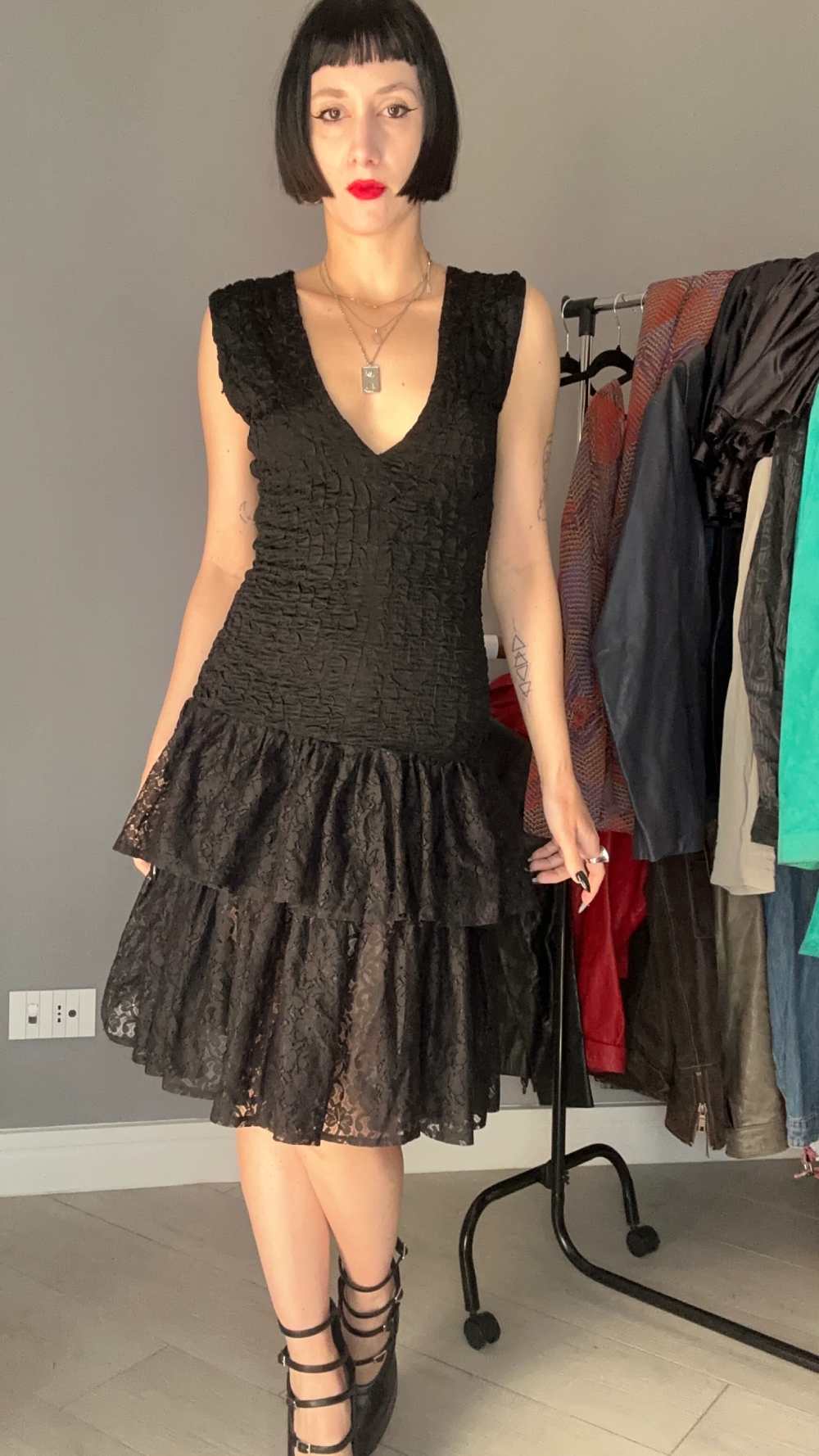 Black lace dress