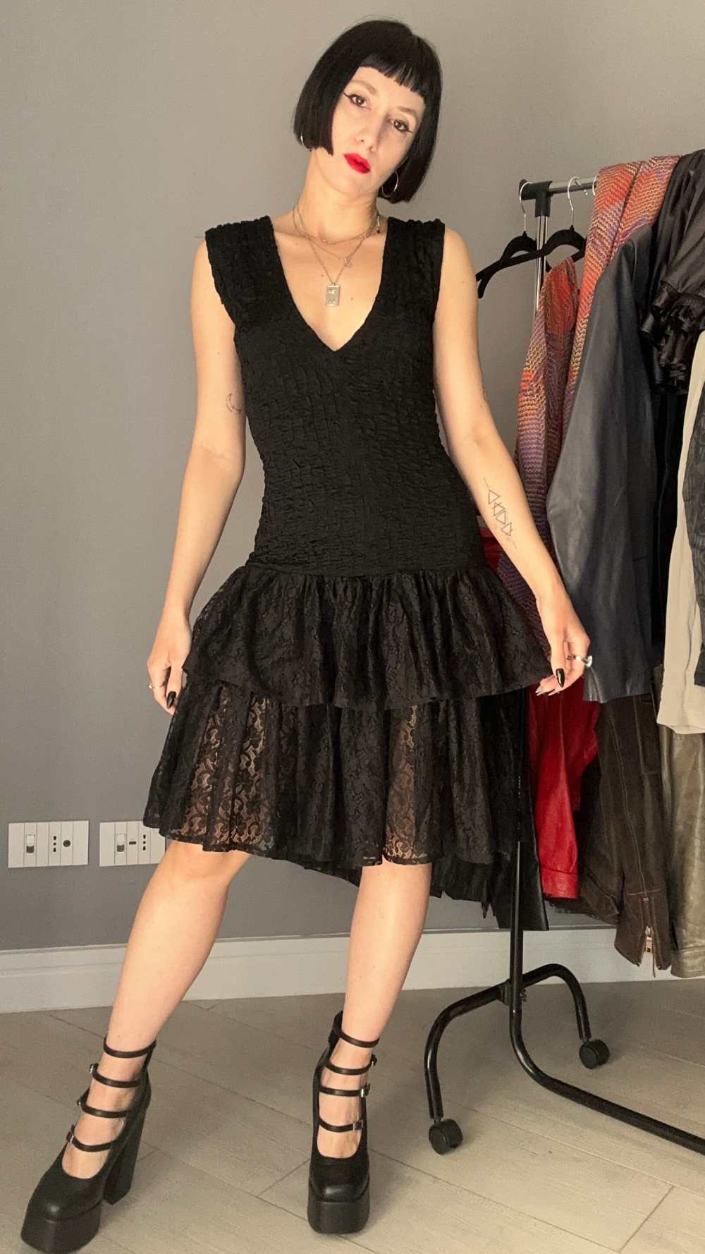 Black lace dress