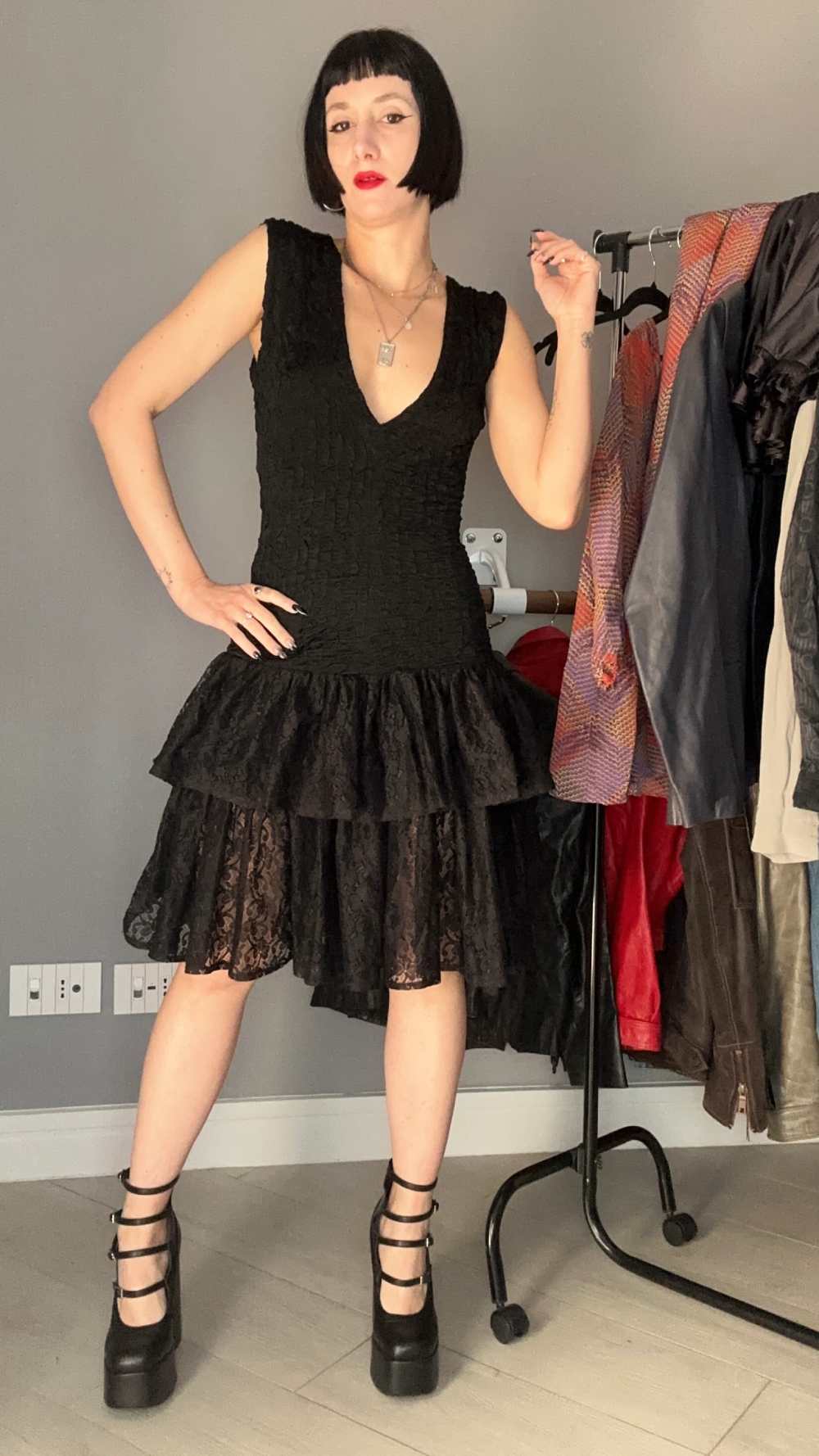 Black lace dress
