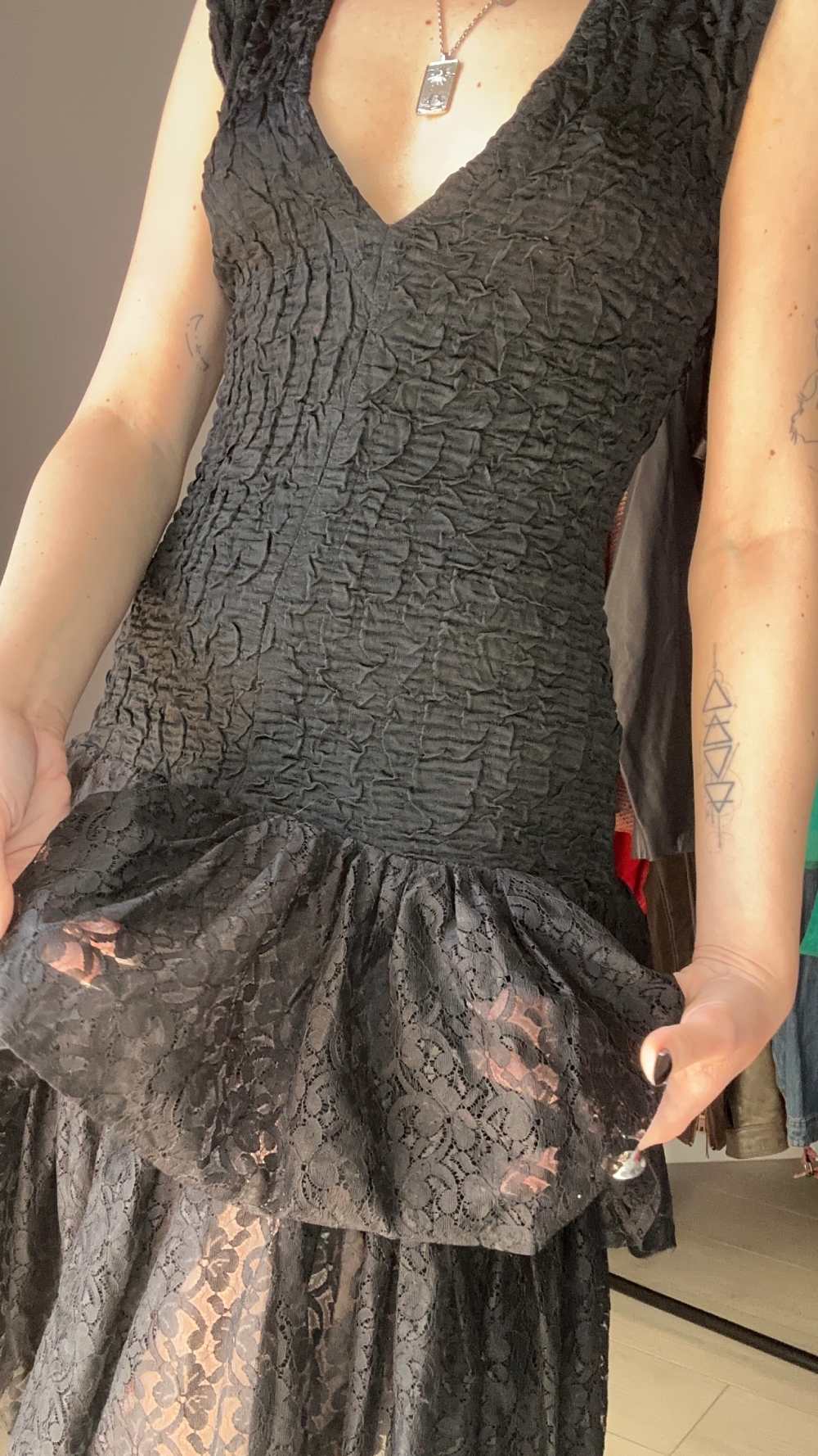 Black lace dress