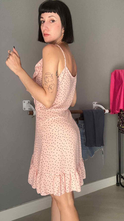 Abito rosa a pois