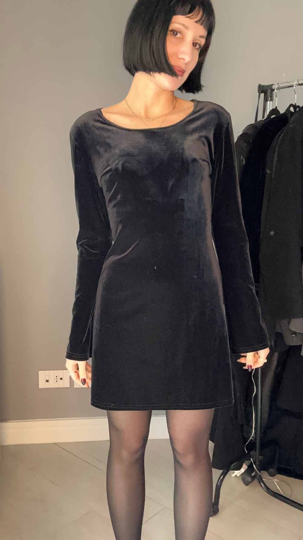 Abito in velluto nero