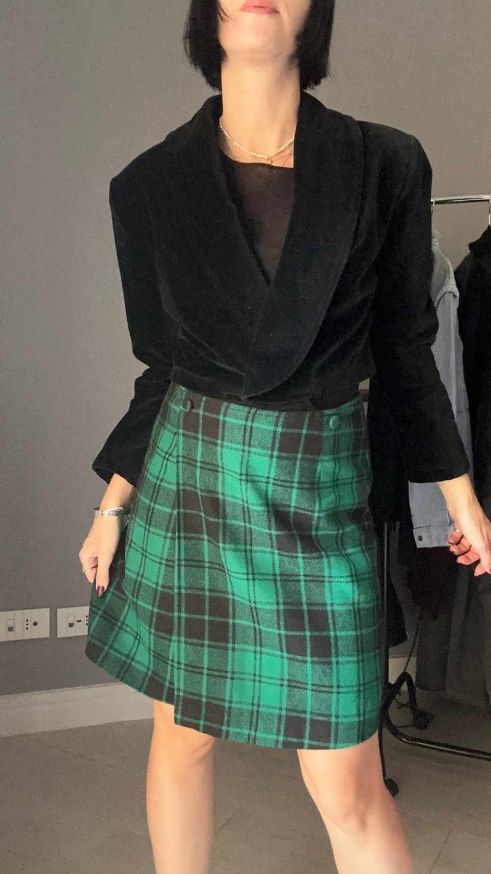 Giacca nera in velluto cop