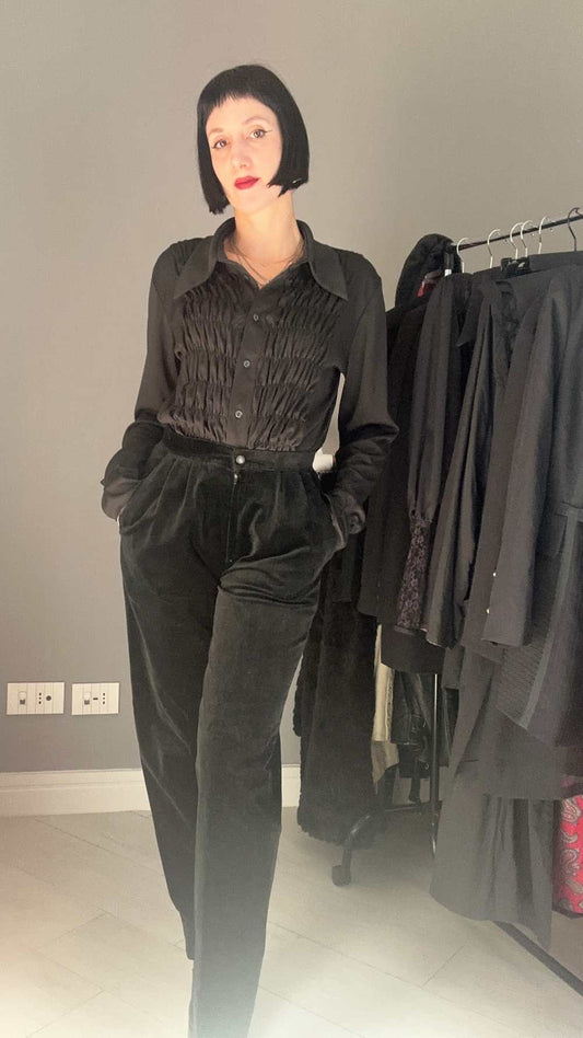 Pantalone black velvet