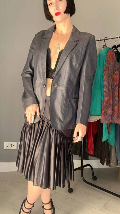 Blazer pelle grigio