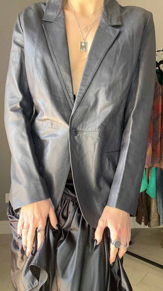 Blazer pelle grigio