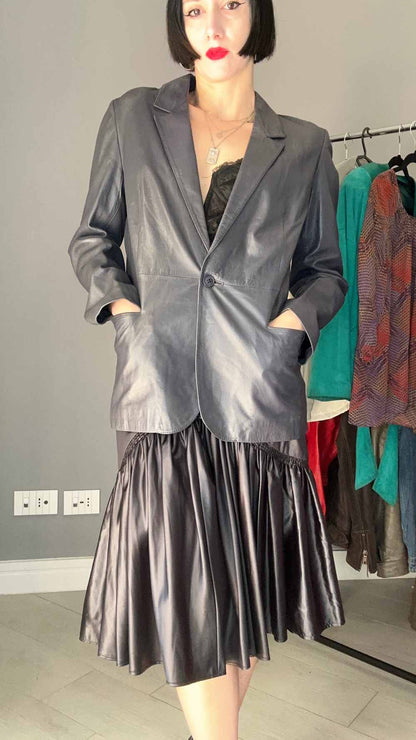 Blazer pelle grigio