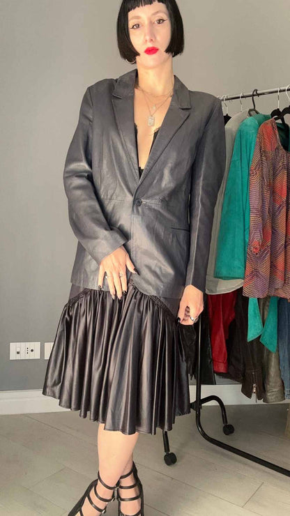 Blazer pelle grigio