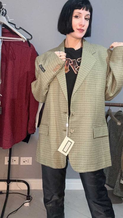 Blazer pied de poule verde