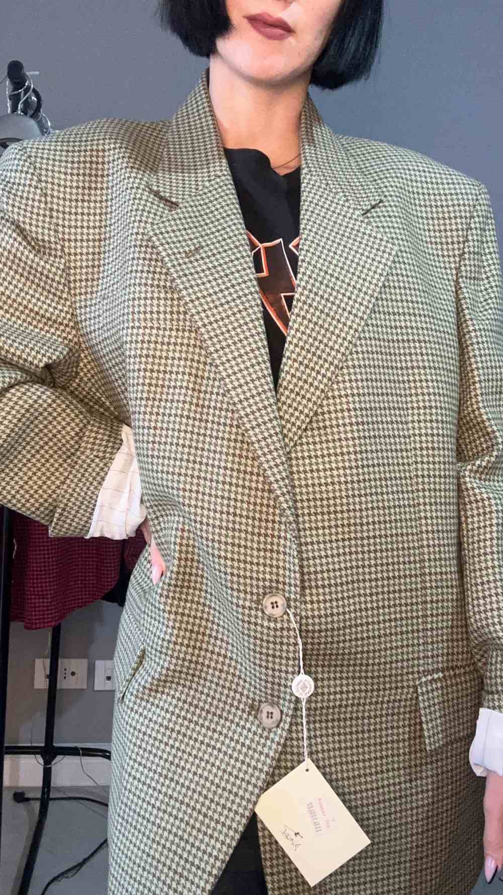 Blazer pied de poule verde