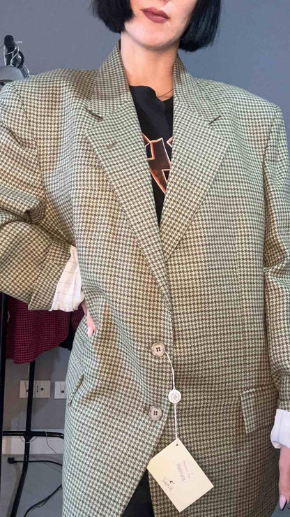 Blazer pied de poule verde
