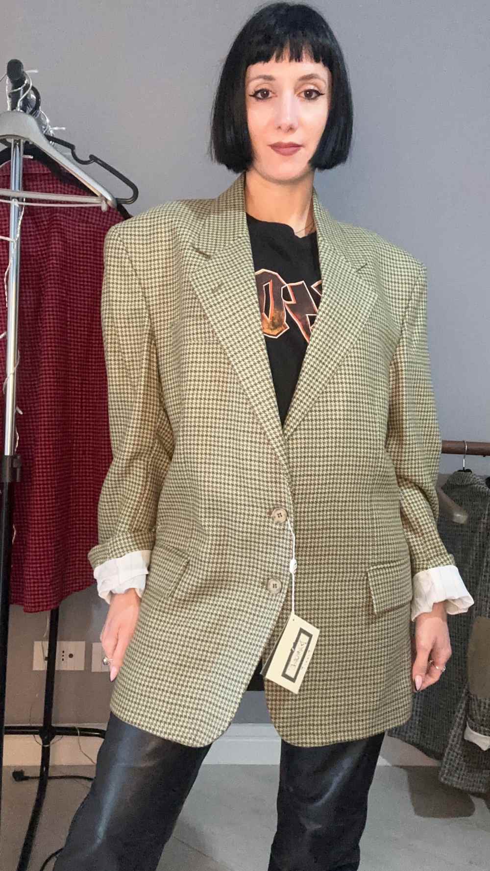 Blazer pied de poule verde