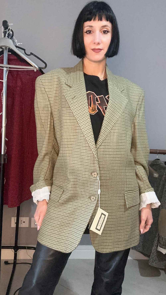 Blazer pied de poule verde