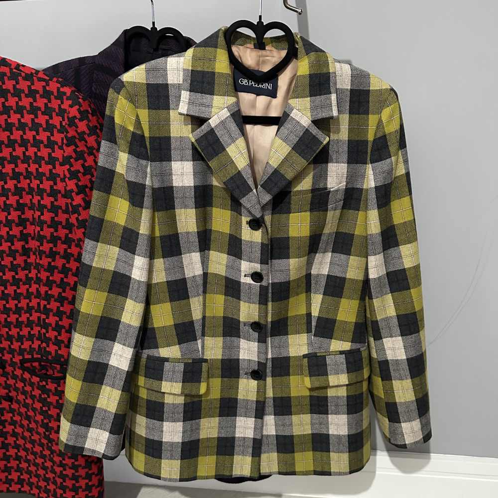 Giacca tartan giallo e grigio