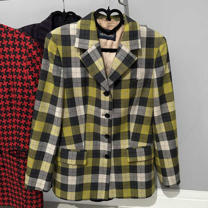 Giacca tartan giallo e grigio