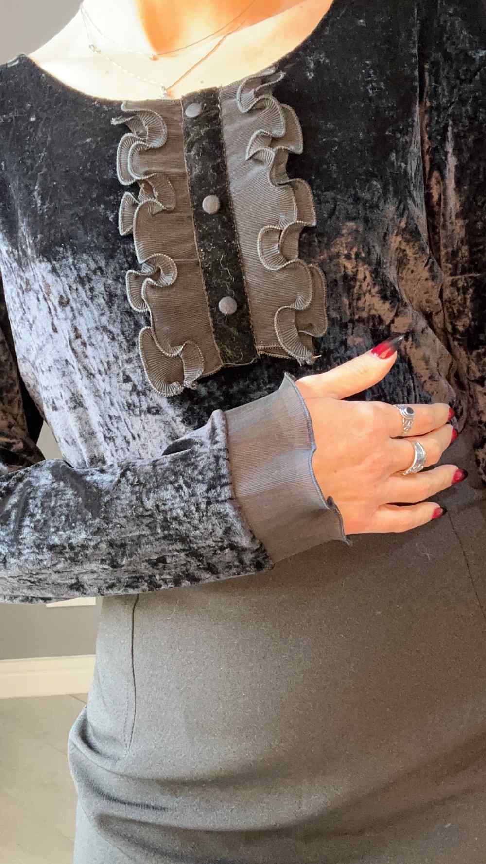 Body nero in velluto