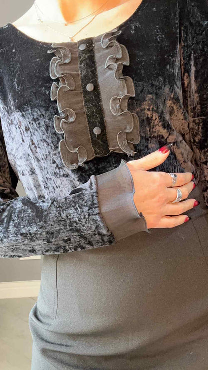 Body nero in velluto