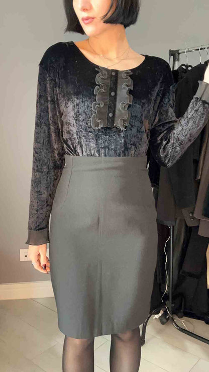 Body nero in velluto