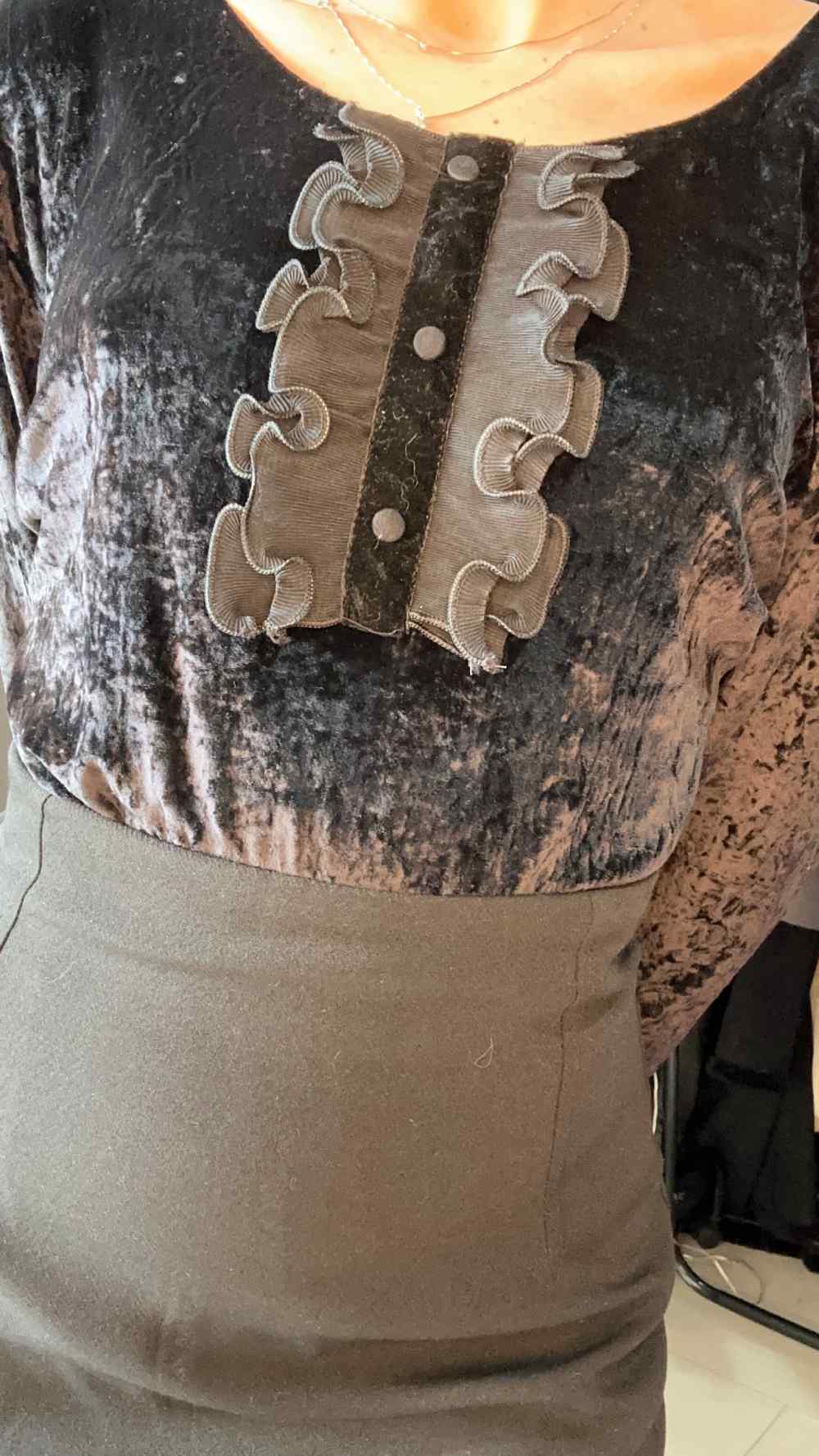 Body nero in velluto