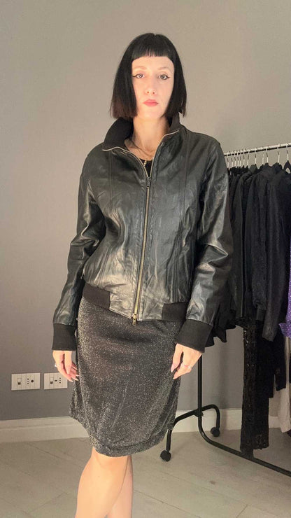 Bomber vera pelle Fearless