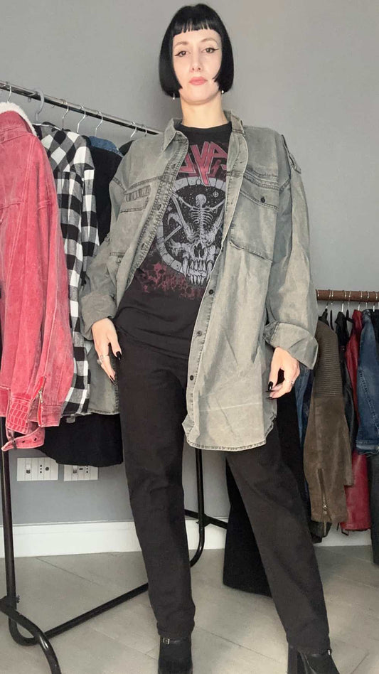 Camicia oversize grigia