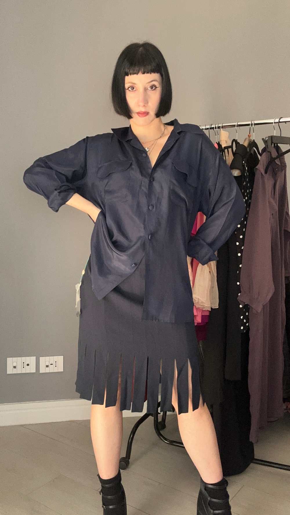 Camicia seta blu