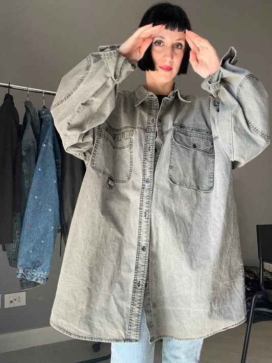Camicia oversize grigia