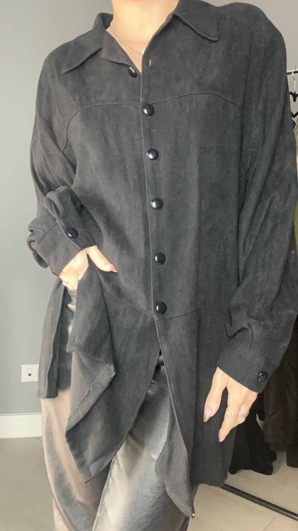 Camicia velluto nera