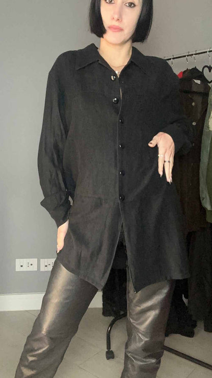 Camicia velluto nera