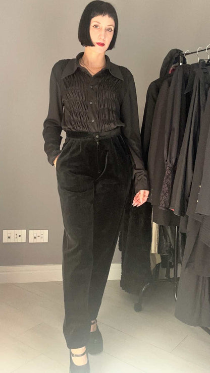 Pantalone black velvet