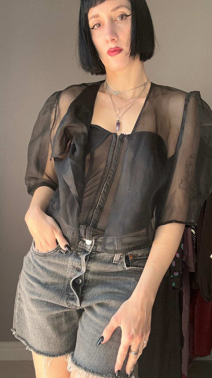 Camicetta nera organza