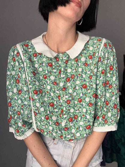 Camicia di seta a fiori