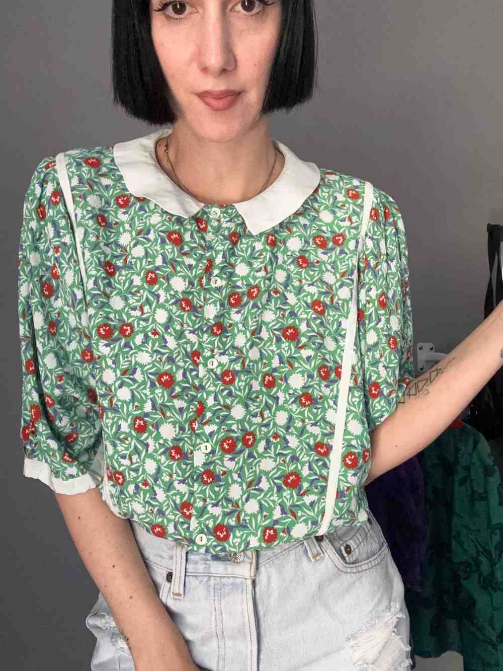 Camicia di seta a fiori