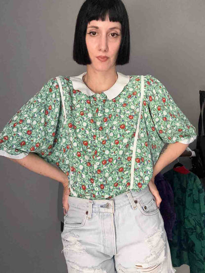 Camicia di seta a fiori