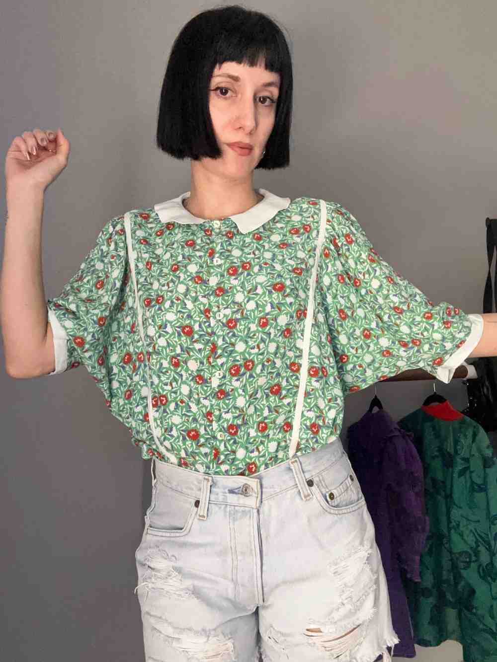 Camicia di seta a fiori