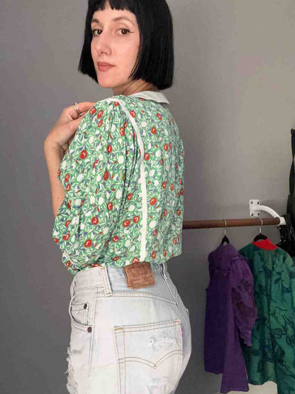 Camicia di seta a fiori